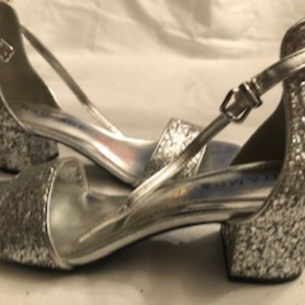 Silver Glitter Evening Sandal